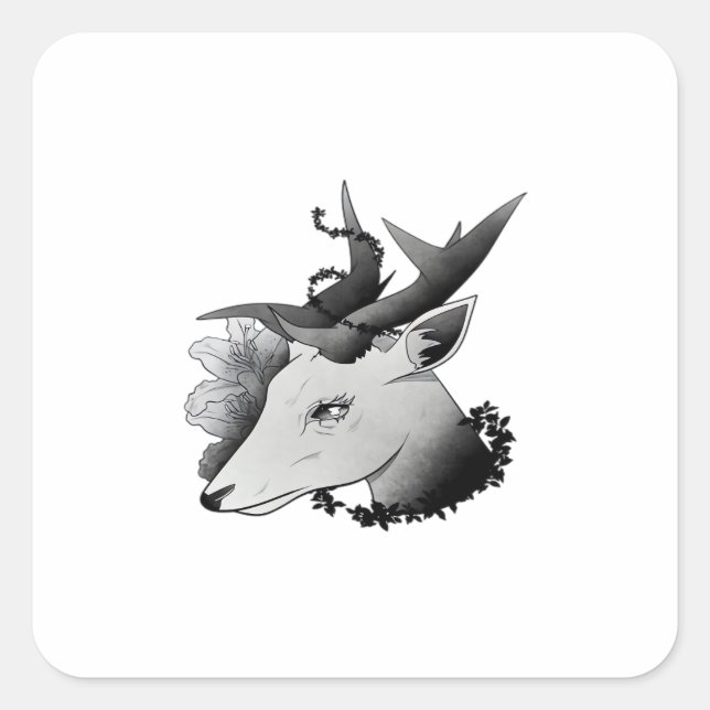 Oh Deer Classic Style  Quadratischer Aufkleber (Vorderseite)