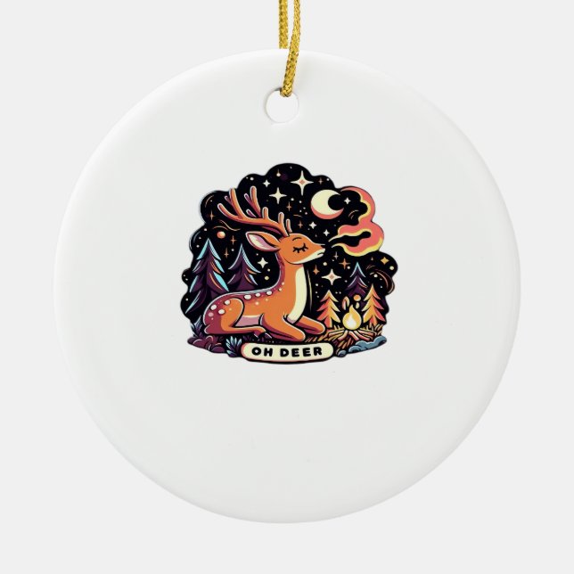 Oh Deer Contemporary Graphic Vibe Keramik Ornament (Vorne)