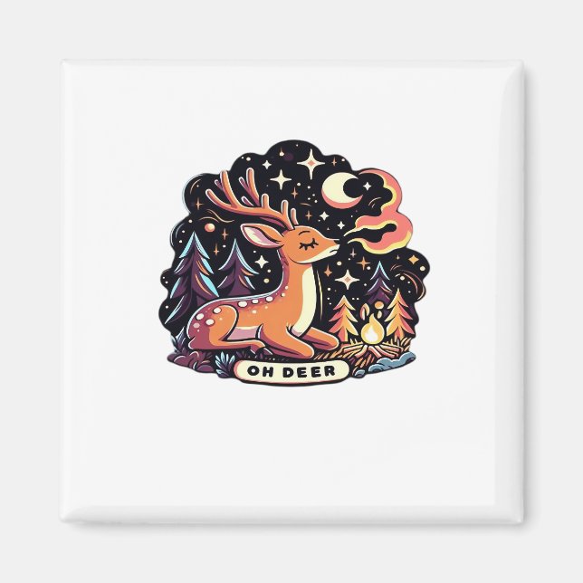 Oh Deer Contemporary Graphic Vibe  Magnet (Vorne)