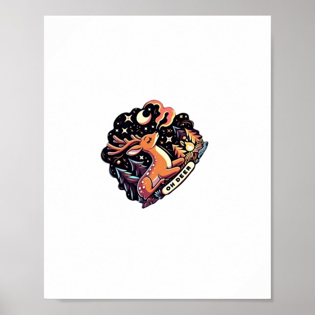 Oh Deer Contemporary Graphic Vibe  Poster (Vorne)