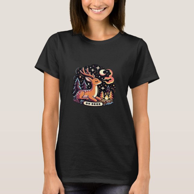 Oh Deer Contemporary Graphic Vibe T-Shirt (Vorderseite)