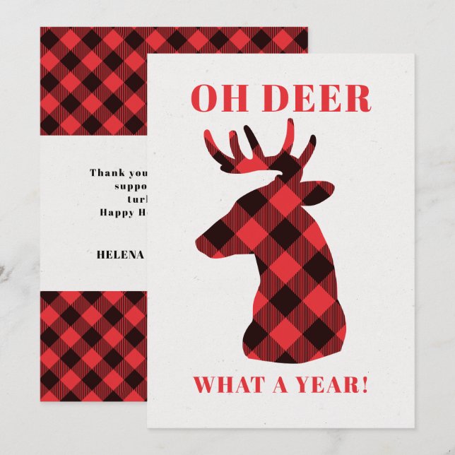 Oh Deer Covid 2021 Business Feiertagskarte (Vorne/Hinten)