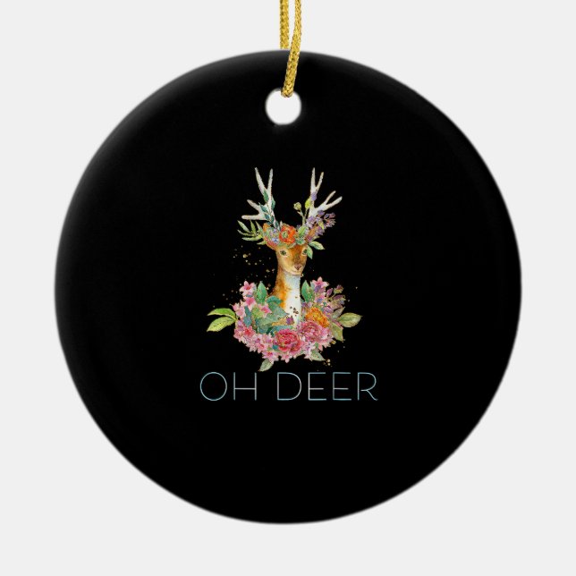 Oh Deer Cute Colorful Deer Minimal Design Ornament (Vorne)