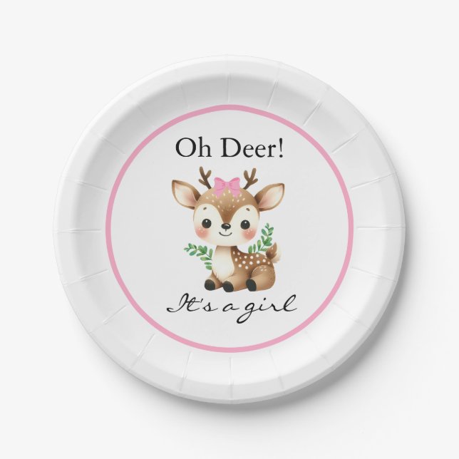 Oh Deer, das ist ein Baby-Dusche-Party Pappteller (Vorderseite)