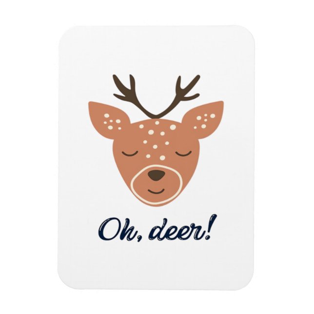 Oh Deer Deer Love Save The Deer Creative Design  Magnet (Vertikal)