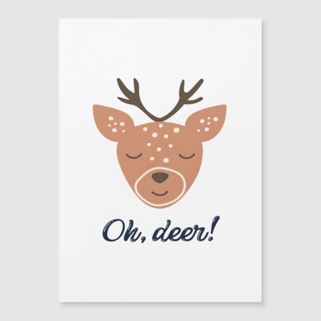 Oh Deer Deer Love Save The Deer Creative Design  Magnetkarte (Vorderseite)