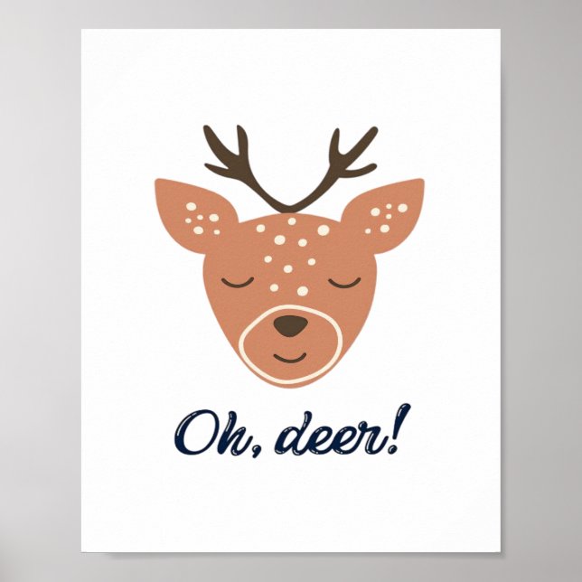 Oh Deer Deer Love Save The Deer Creative Design  Poster (Vorne)
