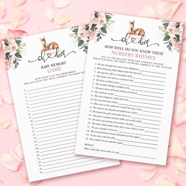 Oh Deer Double Side Baby Shower Games (Keep your guests completely entertained while maintaining a flawless, upscale rustic aesthetic.)