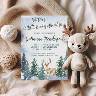 Oh, Deer! Ein kleiner Buck ist fast hier! Babypart Einladung