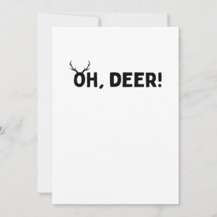 Oh Deer Einfache Ästhetik Flache Weihnachtskarte Feiertagskarte
