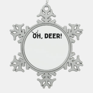 Oh Deer Einfache Ästhetik  Schneeflocken Zinn-Ornament