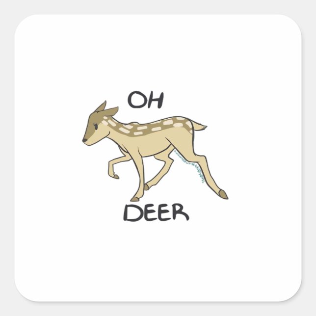 Oh Deer Elegant Timeless Style  Quadratischer Aufkleber (Vorderseite)