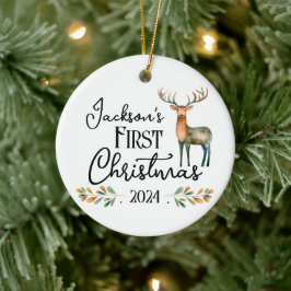 Oh Deer Erstes Weihnachtsfest Foto Keramik Ornament