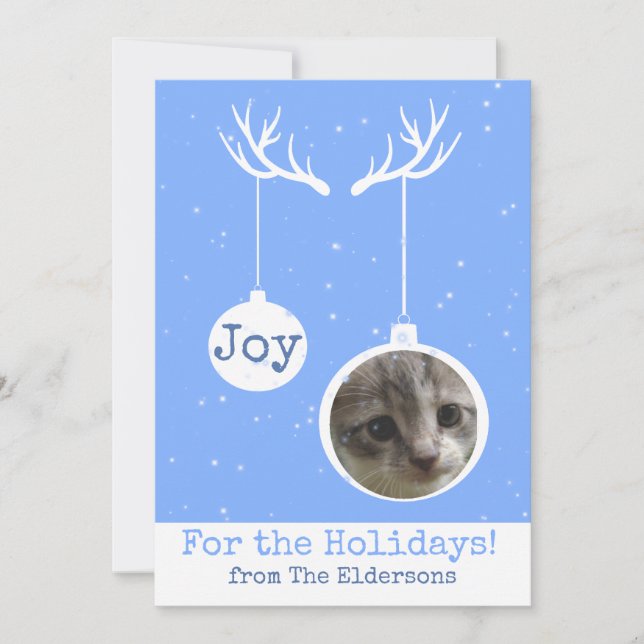 Oh Deer, es ist Weihnachten - flache Fotokarte Dankeskarte (Vorderseite)