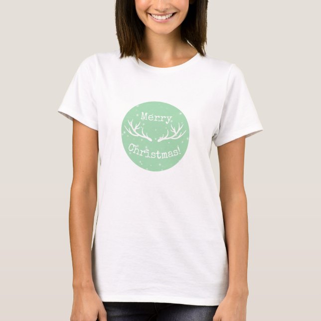 Oh Deer, es ist Weihnachten [grün] - Tee Shirt (Vorderseite)
