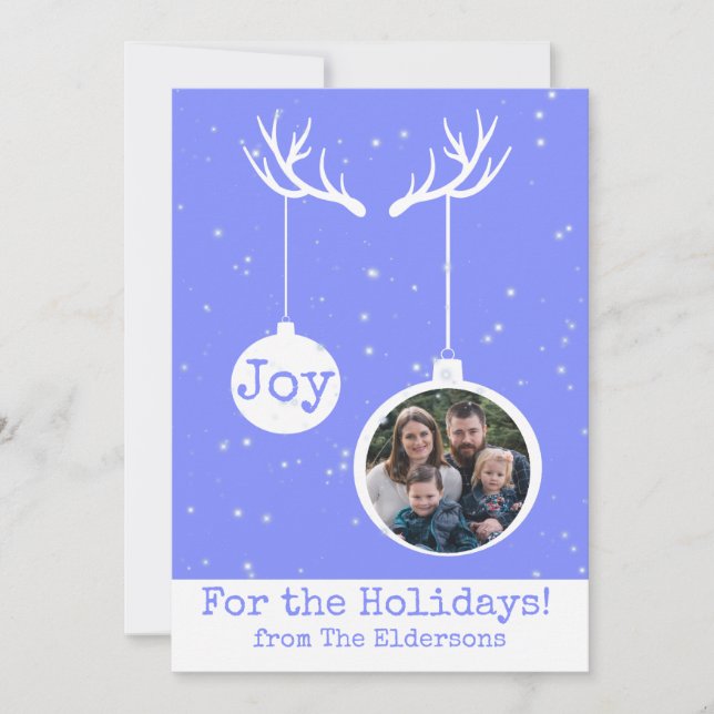 Oh Deer, es ist Weihnachts-Flat-Fotokarte Dankeskarte (Vorderseite)