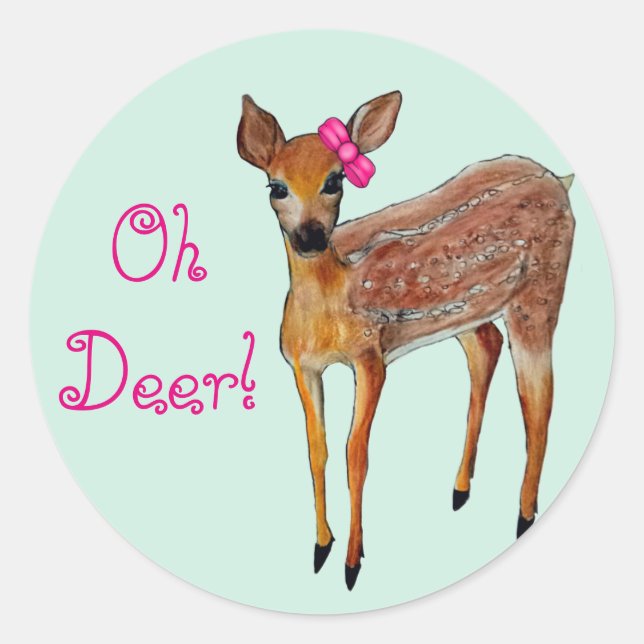 "Oh Deer" Fawn Sticker (Vorderseite)