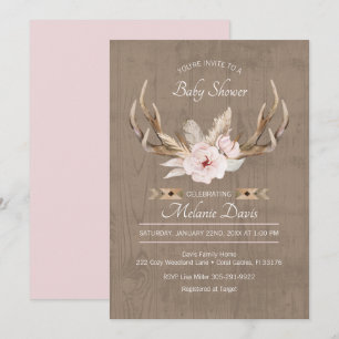 Oh Deer Floral Watercolor Babydusche Einladung