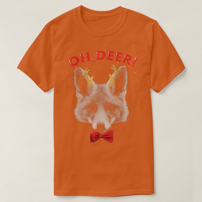 Oh Deer Fo Xmas Red Bowtie Christimas Outfit  T-Shirt (Design vorne)