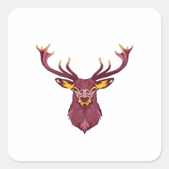 Oh Deer Fresh Modern Design  Quadratischer Aufkleber (Vorderseite)