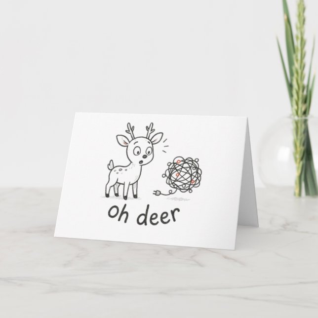 Oh Deer - Funny Christmas Card Feiertagskarte (Vorderseite)