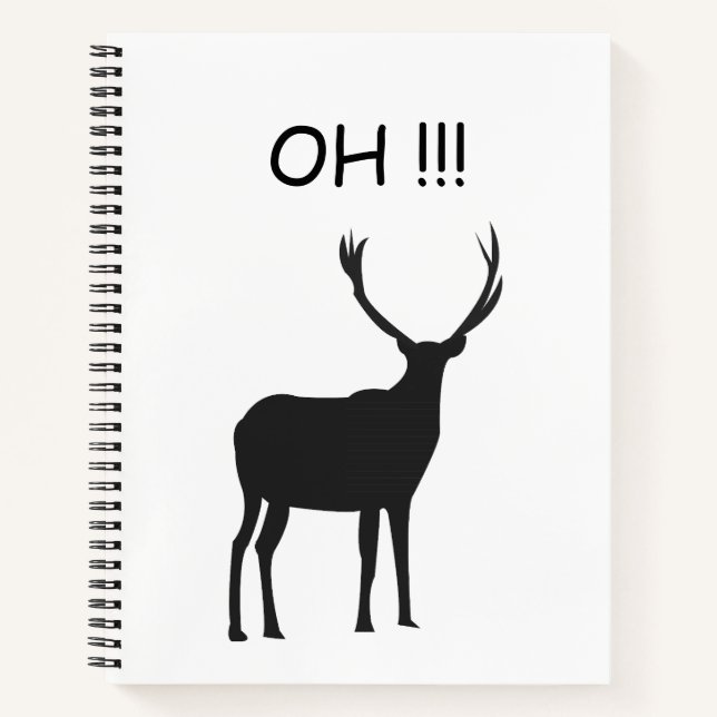 Oh Deer Funny Deer Notizbuch (Vorderseite)