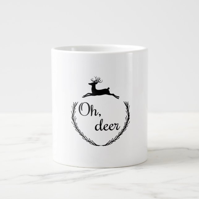 Oh Deer Funny Style Design  Jumbo-Tasse (Vorderseite)
