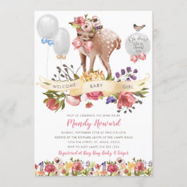 Oh Deer Girl Baby Dusche Einladung