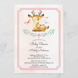 Oh Deer Girls Babydusche Einladung
