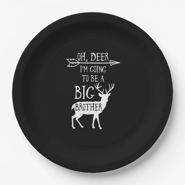 Oh Deer Going To Big Brother Christmas Announcemen Pappteller (Vorderseite)