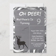 Oh Deer Gray Camouflage Geburtstagsparty lädt ein