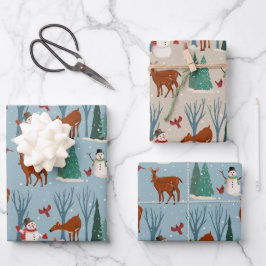 Oh Deer Holiday Wrap (3 Blätter) Geschenkpapier Set