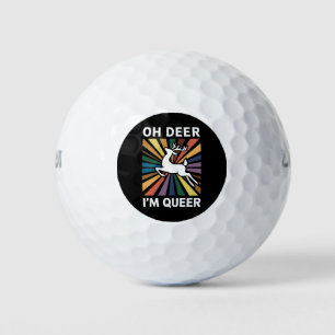Oh Deer ich bin Que Rainbow LGBT Pride Gay Lesbian Golfball