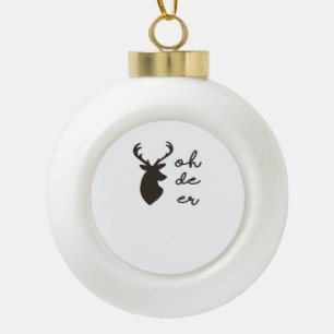 Oh Deer im modernen Grafikstil  Keramik Kugel-Ornament