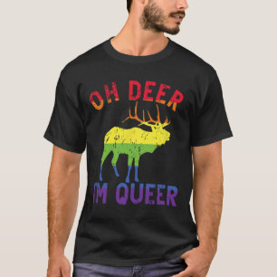 Oh Deer Im Que Rainbow Lgbt Gay Pride Panual Les T-Shirt