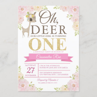 Oh Deer ! Invitation à l'anniversaire