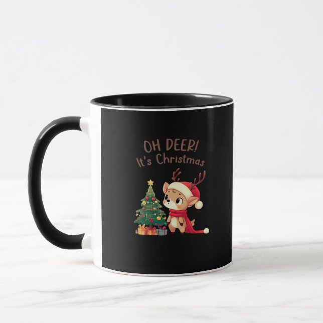 Oh Deer Its Christmas Modern Aesthetic Tasse (Links)