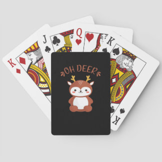 Oh Deer Kawaii Deer Spielende Kunst Stil Spielkarten
