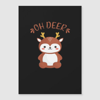 Oh Deer Kawaii Deer Spielerei Kunststil Magnetkarte