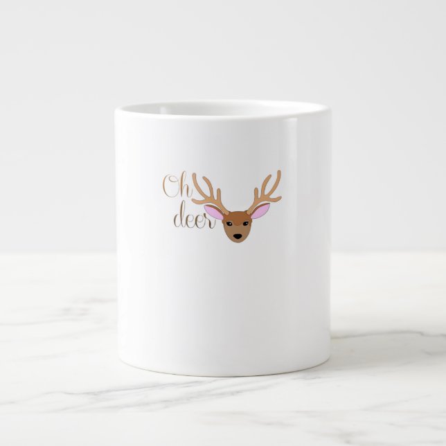 Oh Deer künstlerischer Stil  Jumbo-Tasse (Vorderseite)