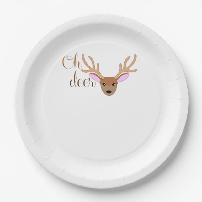 Oh Deer künstlerischer Stil  Pappteller (Vorderseite)