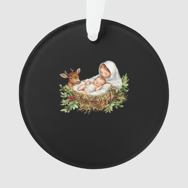 Oh Deer Mary Nativity Scene Christmas Jesus  Ornament (Vorderseite)