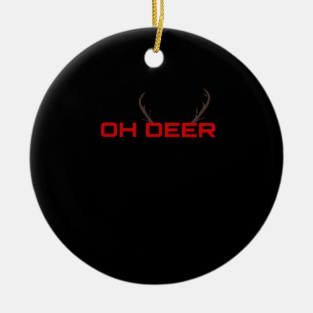 Oh Deer Minimal Aesthetic Vibe Keramik Ornament (Vorne)