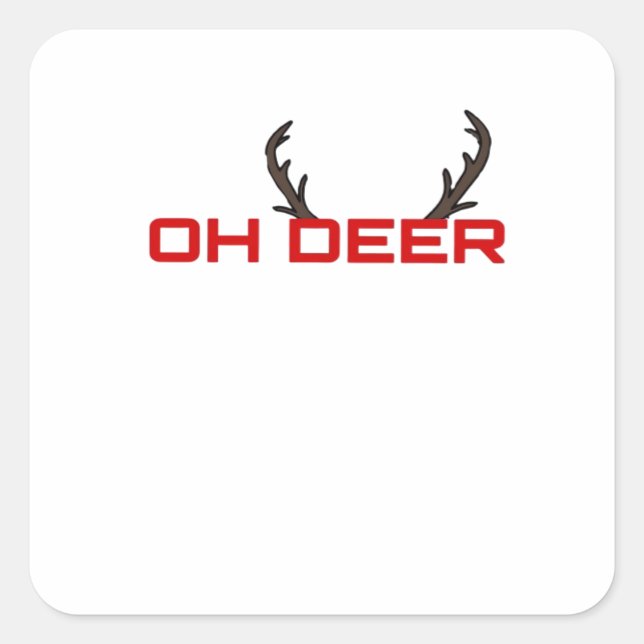 Oh Deer Minimal Aesthetic Vibe  Quadratischer Aufkleber (Vorderseite)
