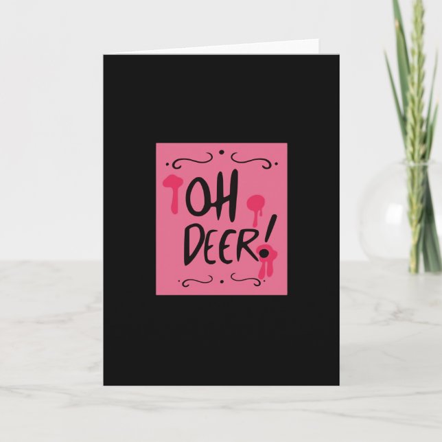 Oh Deer Minimal Ästhetik Karte (Vorderseite)