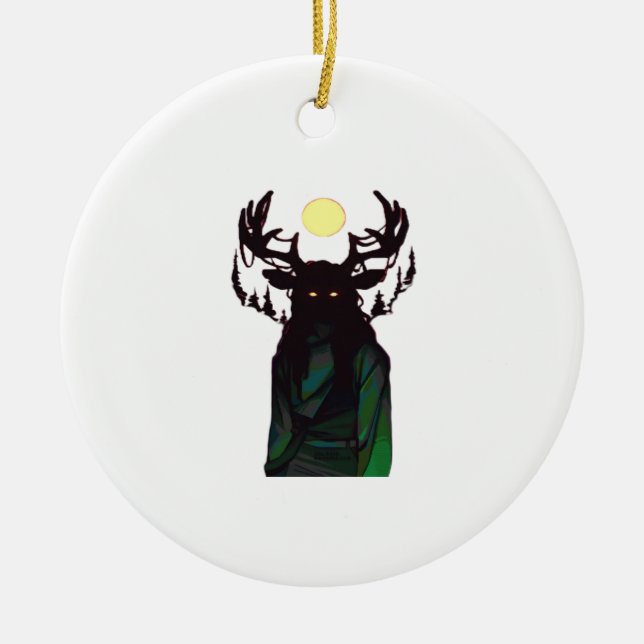 Oh Deer Minimal Design Keramik Ornament (Vorne)