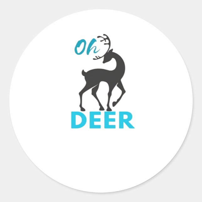 Oh Deer Minimal Design  Runder Aufkleber (Vorderseite)
