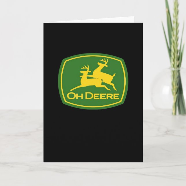 Oh Deer Minimal Modern Design Folded Greeting Card Karte (Vorderseite)