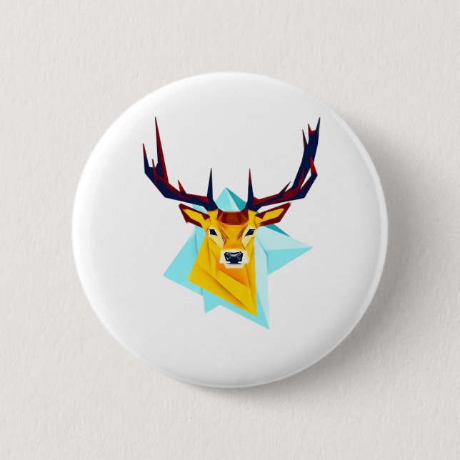 Oh Deer Minimal Rustic Style  Button (Vorderseite)