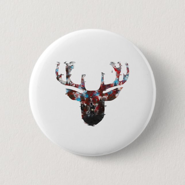 Oh Deer Minimal Style  Button (Vorderseite)
